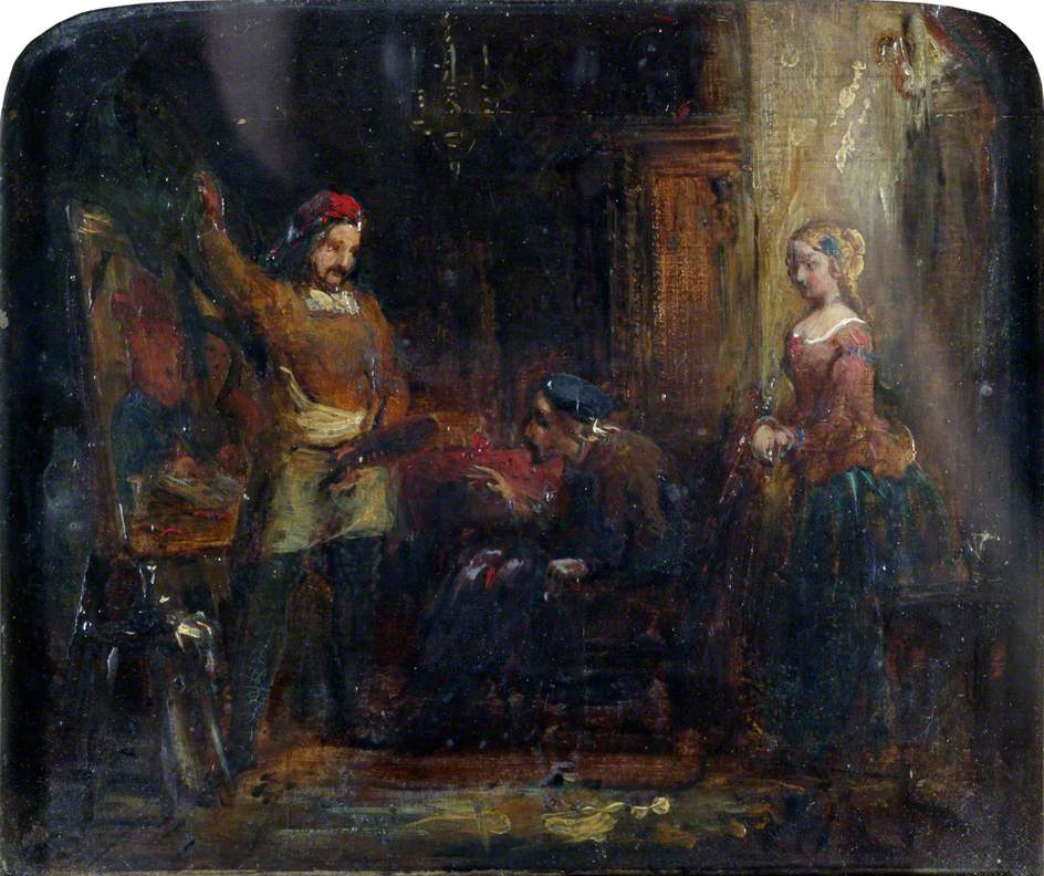 Quentin Matsys in His Studio, vintage artwork by Richard Redgrave, A3 (16x12") Poster Print