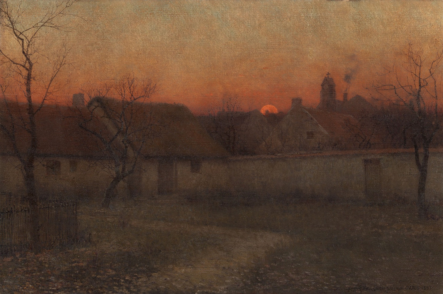 Country Cabins at Sunset by Frederick Judd Waugh,A3(16x12")Poster