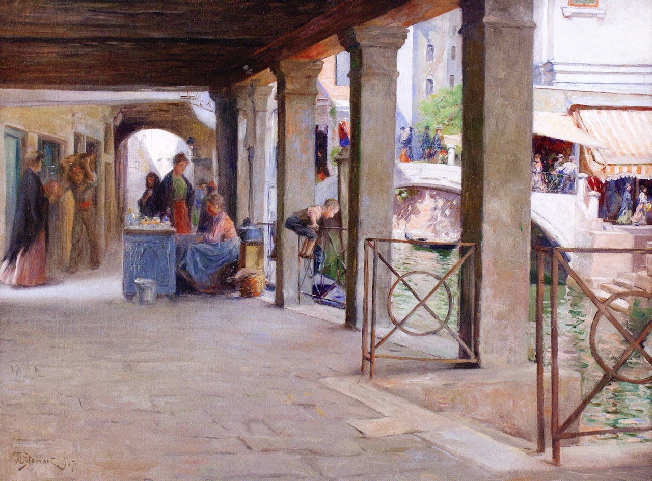 Magazen, at Santi Apostoli, Venice by Julius LeBlanc Stewart,A3(16x12")Poster