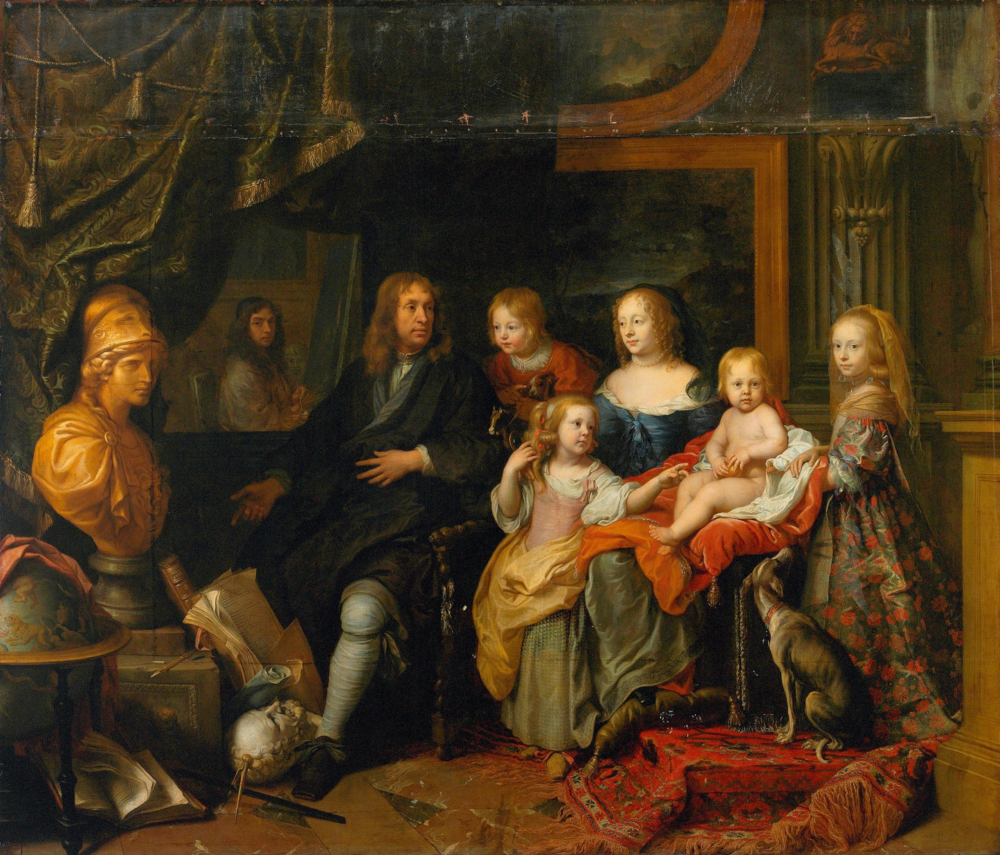 Everhard Jabach with his Family (first version), vintage artwork by Charles Le Brun, 12x8" (A4) Poster
