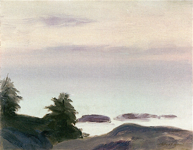 Evening Mist, Monhegan, vintage artwork by Robert Henri, 12x8" (A4) Poster