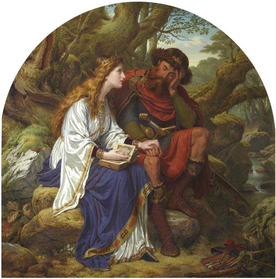Queen Margaret and King Malcom Canmore, vintage artwork by Sir Joseph Noel Paton, A3 (16x12") Poster Print