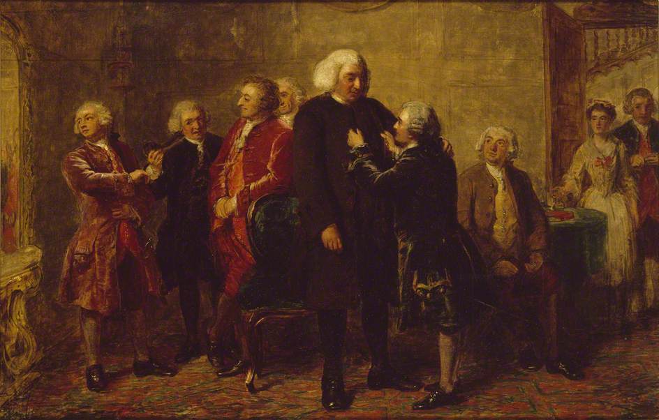 Before Dinner at Boswell's Lodging, 1769, vintage artwork by William Powell Frith, A3 (16x12") Poster Print