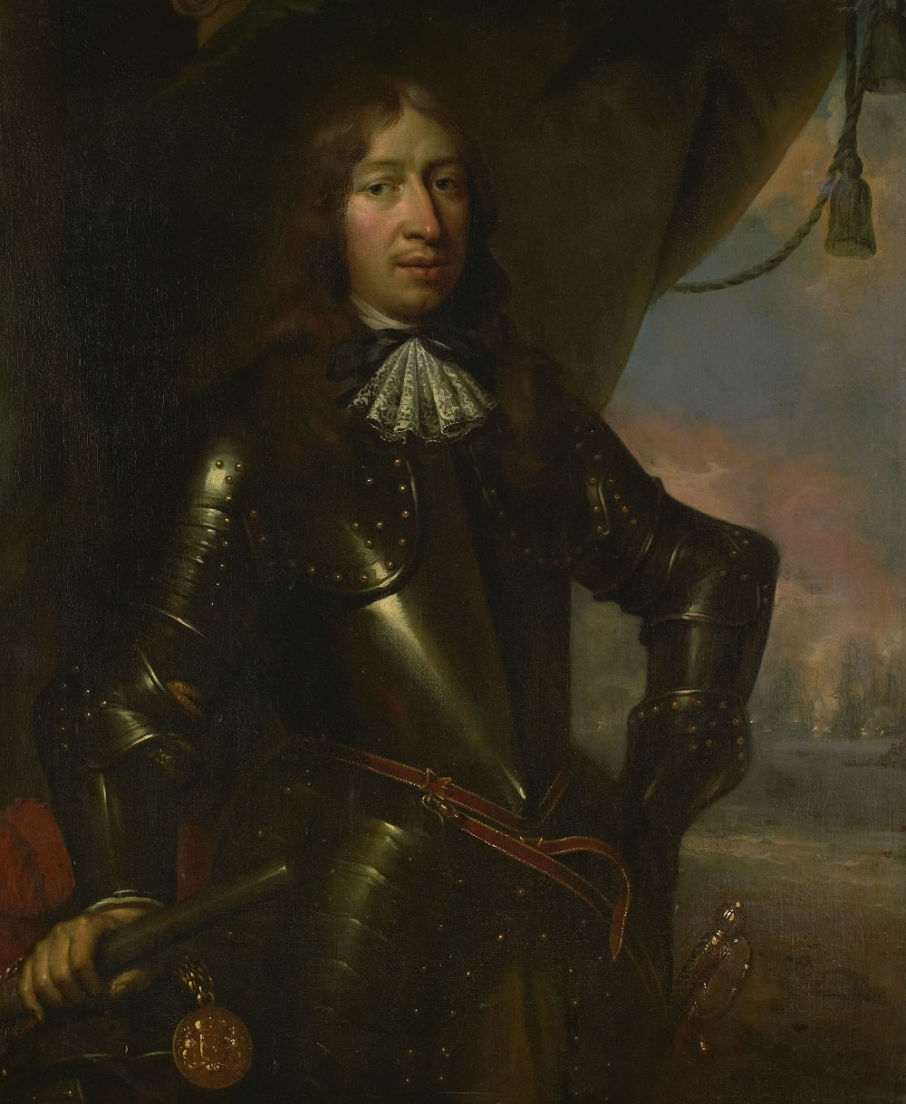 Willem Joseph Baron van Ghent, vintage artwork by Attributed to Jan de Baen, 12x8" (A4) Poster