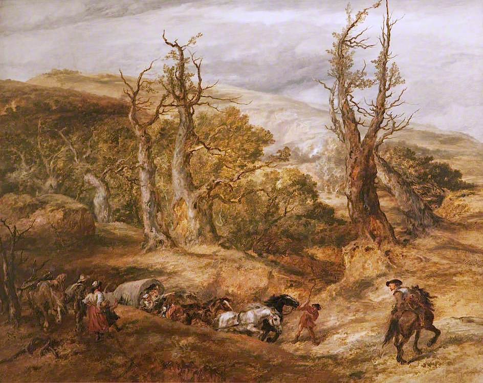 Baggage Wagon, vintage artwork by Sir John Gilbert, A3 (16x12") Poster Print