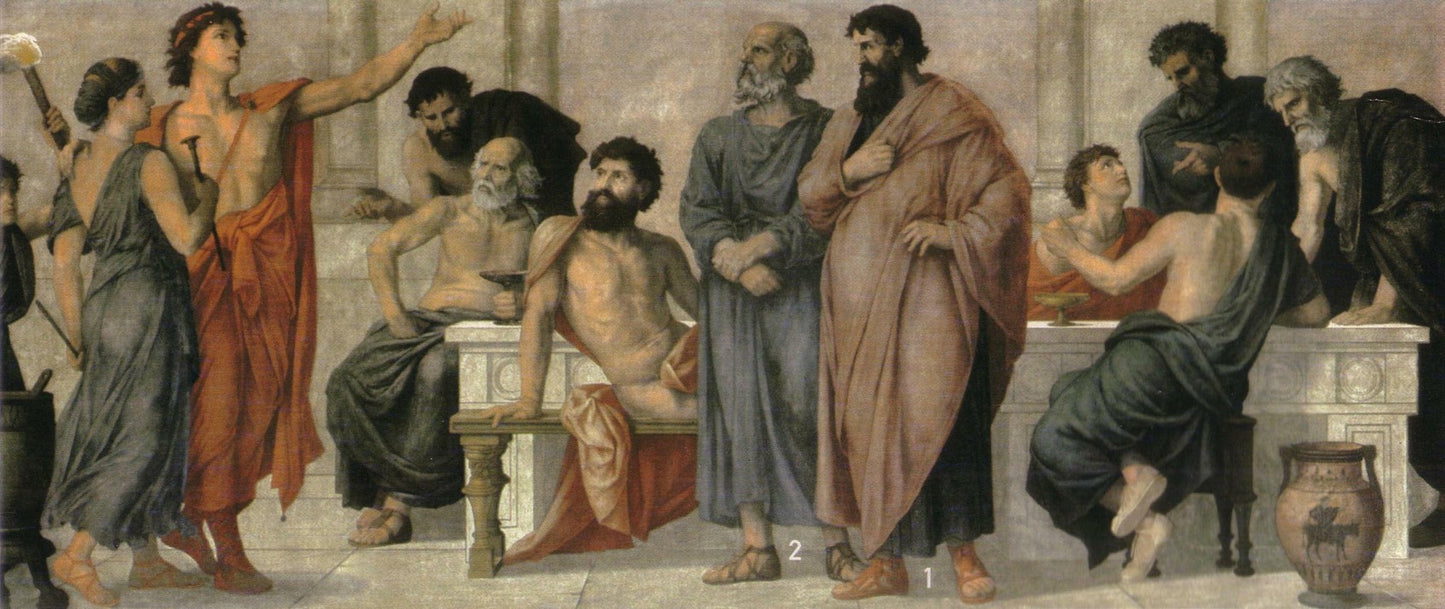 Socrates and his Students, vintage artwork by Gustav Spangenberg, 12x8" (A4) Poster
