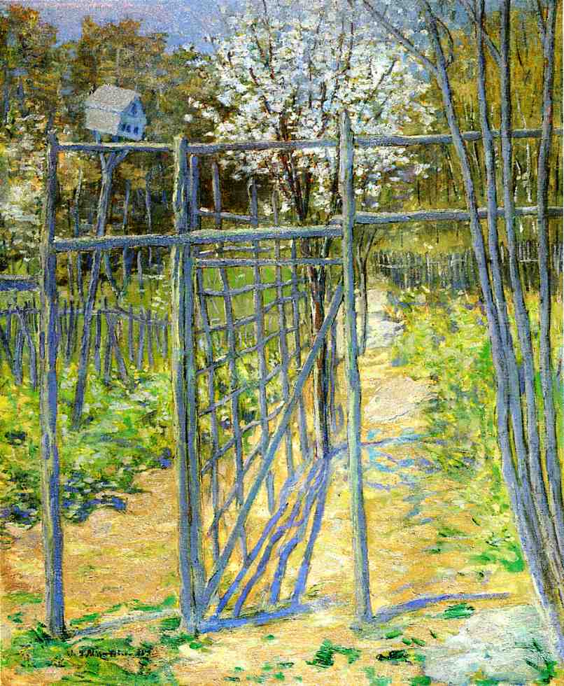 The Grey Trellis, vintage artwork by Julian Alden Weir, 12x8" (A4) Poster