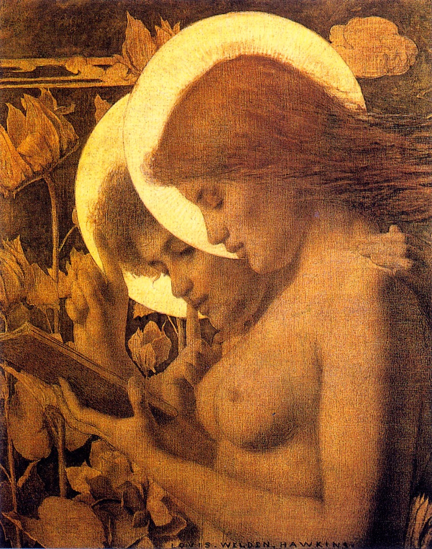 The Haloes, vintage artwork by Louis Welden Hawkins, 12x8" (A4) Poster