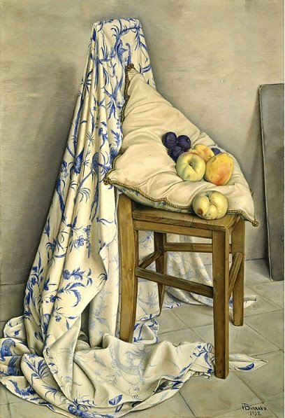 Jouy Cloth, vintage artwork by François-Emile Barraud, 12x8" (A4) Poster