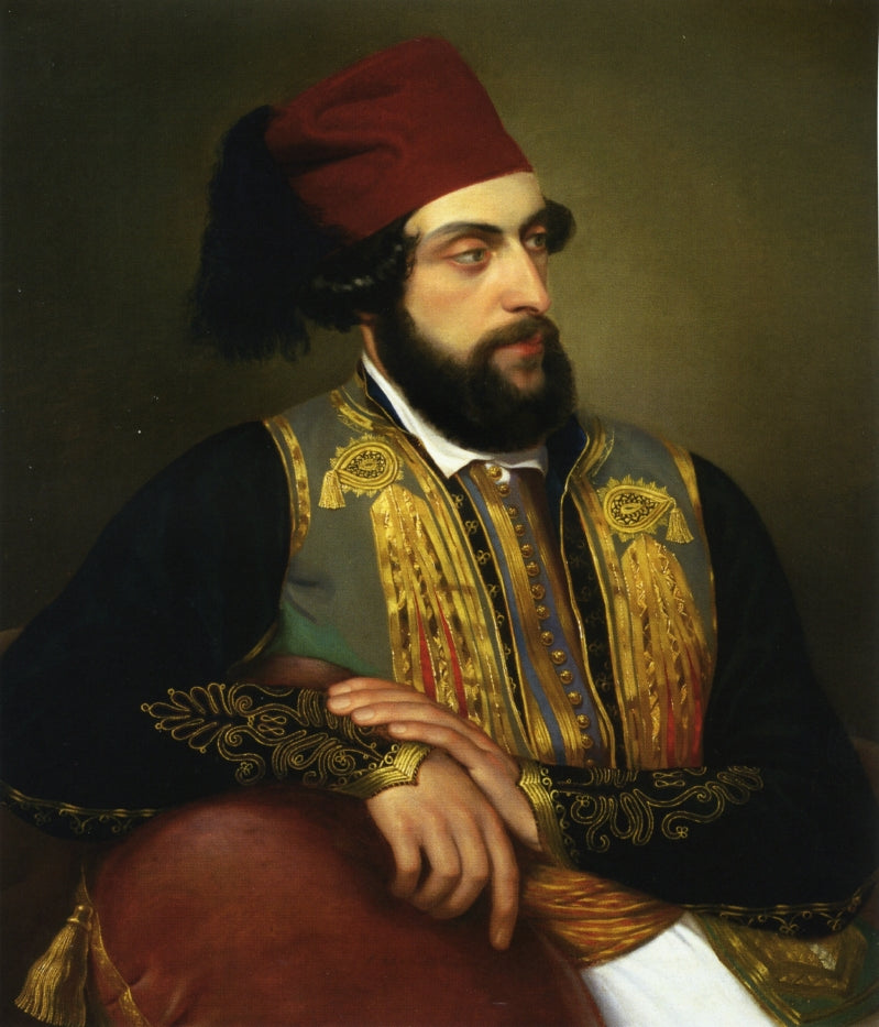 Ritratto Maschile in Costume Greco, vintage artwork by Felice Schiavoni, A3 (16x12") Poster Print