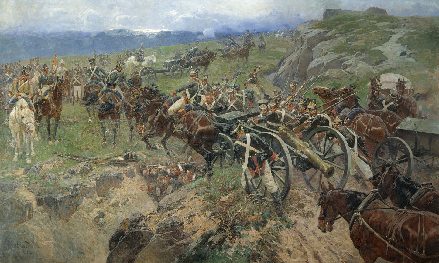 Live Bridge, vintage artwork by Franc Alekseevich Rubo, 12x8" (A4) Poster