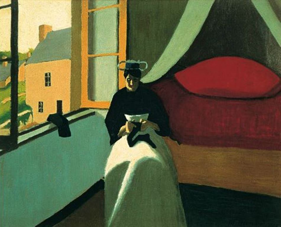 La repriseuse de bas 1, vintage artwork by Marius Borgeaud, 12x8" (A4) Poster