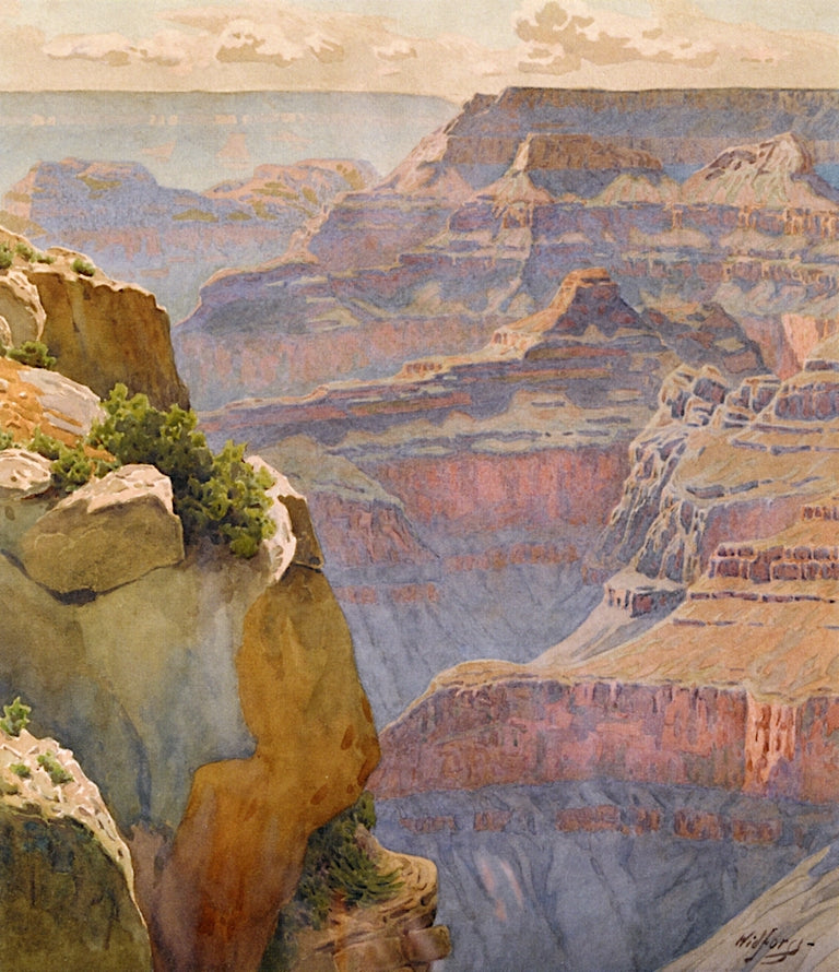 Point on the West Rim of the Grand Canyon by Gunnar Widforss,16x12(A3) Poster
