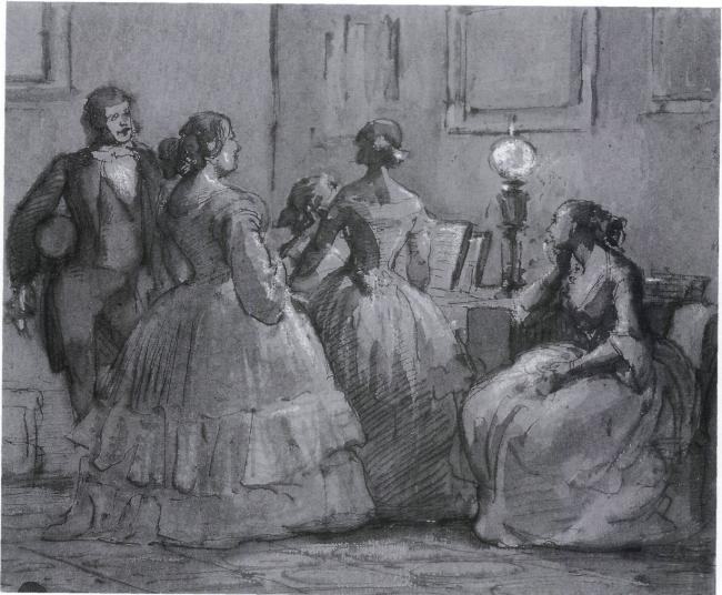 A Soiree in Copenhagen, vintage artwork by Wilhelm Marstrand, A3 (16x12") Poster Print