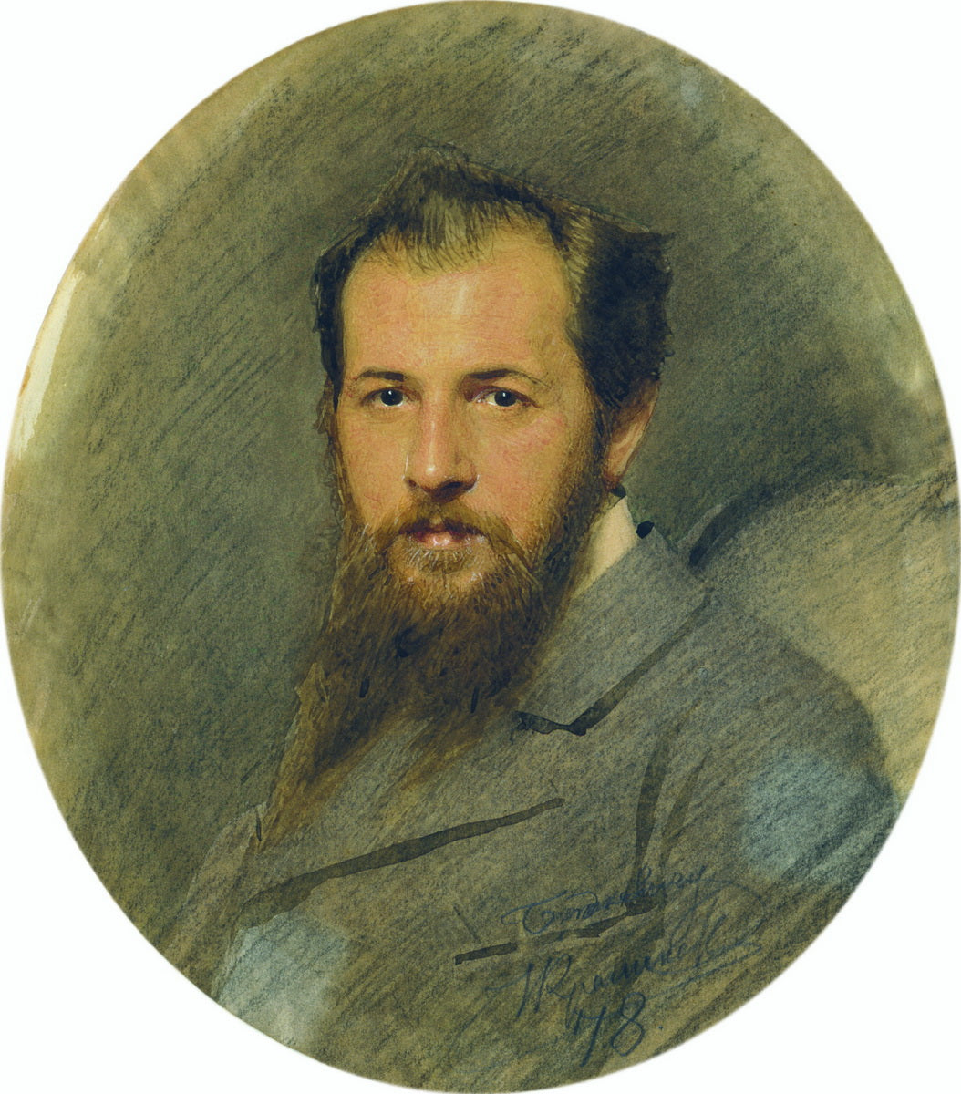 Portrait of Budkevich, vintage artwork by Ivan Kramskoi, 12x8" (A4) Poster