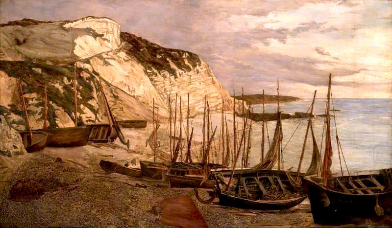 Beer Head, South Devon, vintage artwork by Edwin Edwards, A3 (16x12") Poster Print