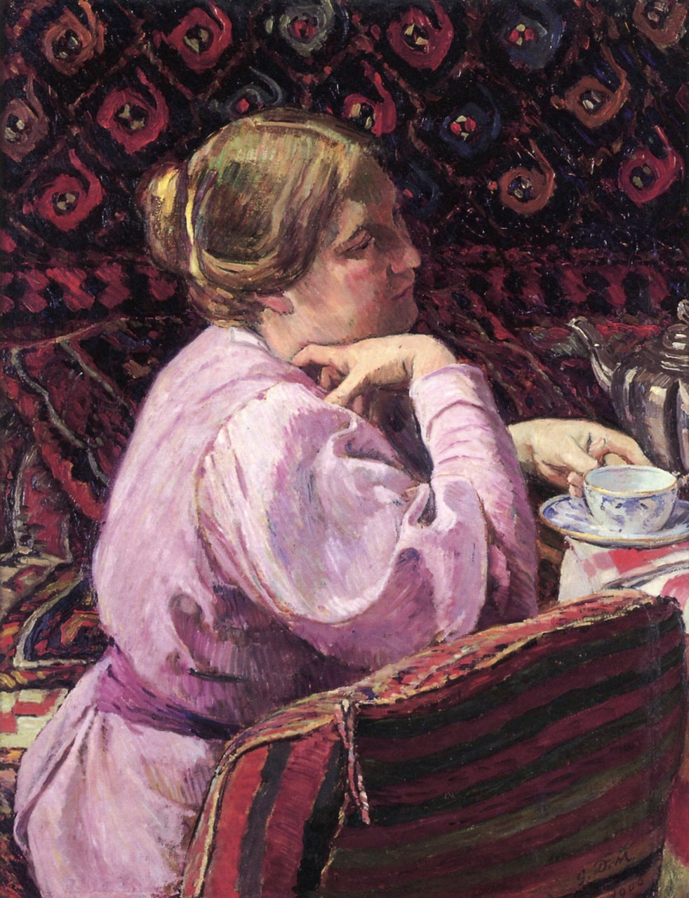 f the Artist with a Cup of Tea by Georges-Daniel de Monfreid,A3(16x12")Poster