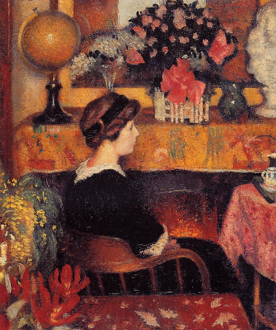 Madame Lemmen in a Flowery Interior by Georges Lemmen,A3(16x12")Poster