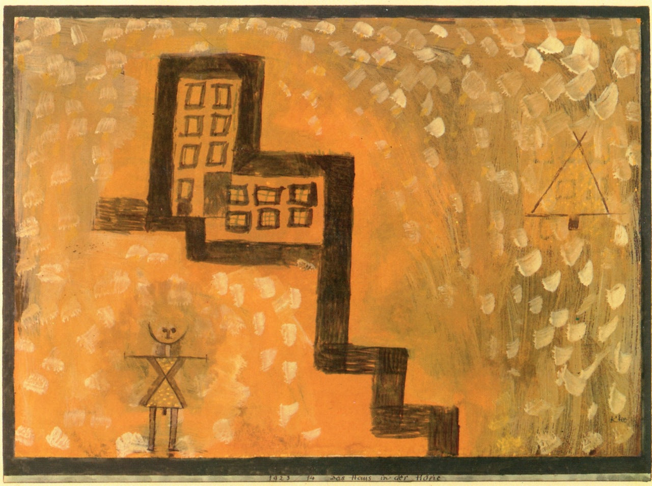 Das Haus in der Höhe, vintage artwork by Paul Klee, 12x8" (A4) Poster