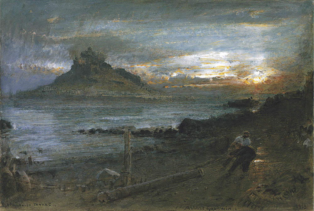 St. Michael's Mount, vintage artwork by Albert Goodwin, 12x8" (A4) Poster