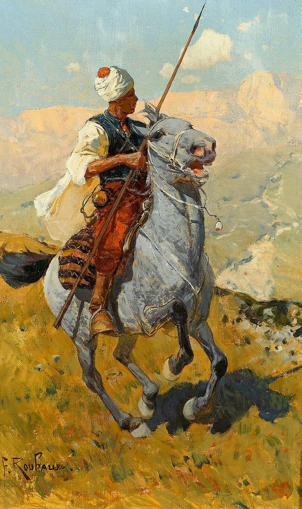 Circassian Rider by Franc Alekseevich Rubo,A3(16x12")Poster