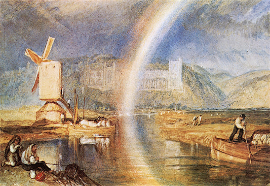 Arundel Castle, with Rainbow, vintage artwork by Joseph Mallord William Turner, 12x8" (A4) Poster