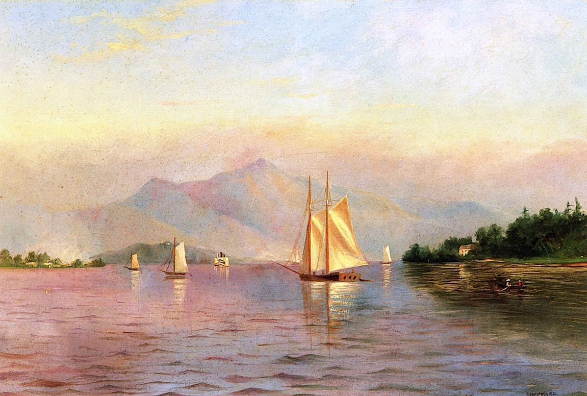 On the River, vintage artwork by Warren W. Sheppard, 12x8" (A4) Poster