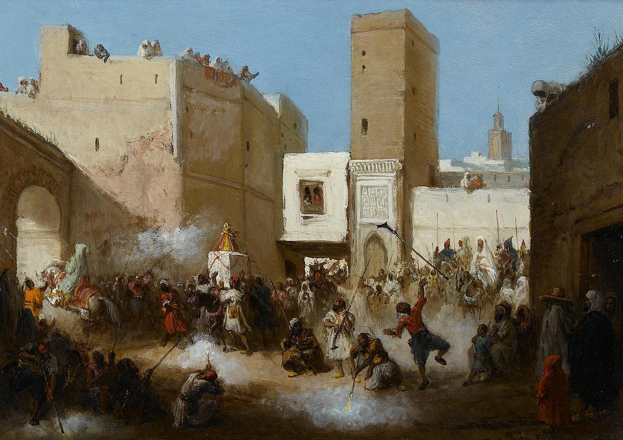 Wedding Procession, Fez, vintage artwork by Victor Eeckhout, A3 (16x12") Poster Print
