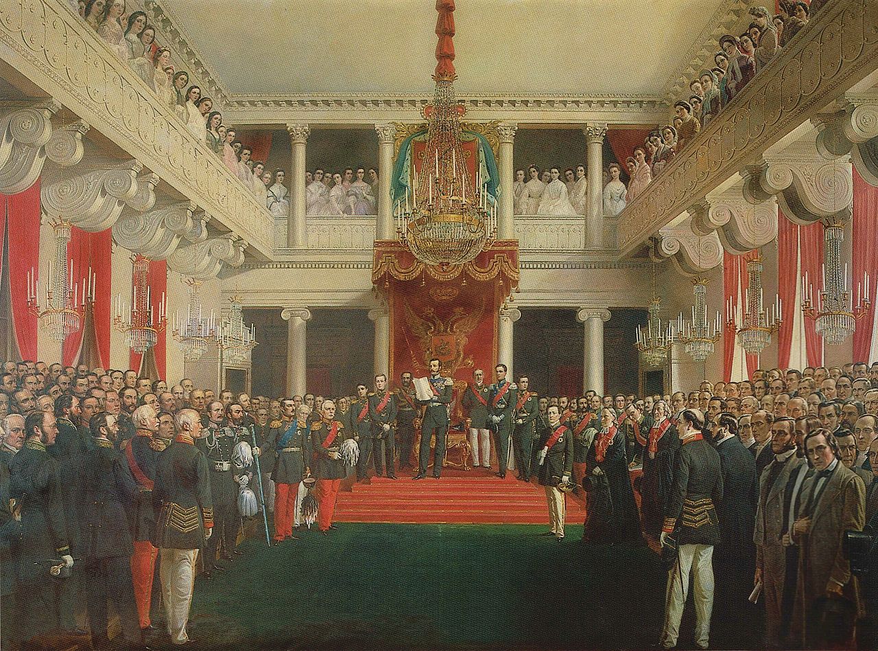 The opening of the Finnish parliament session 1863 by Alexander II, vintage artwork by Robert Wilhelm Ekman, A3 (16x12") Poster Print
