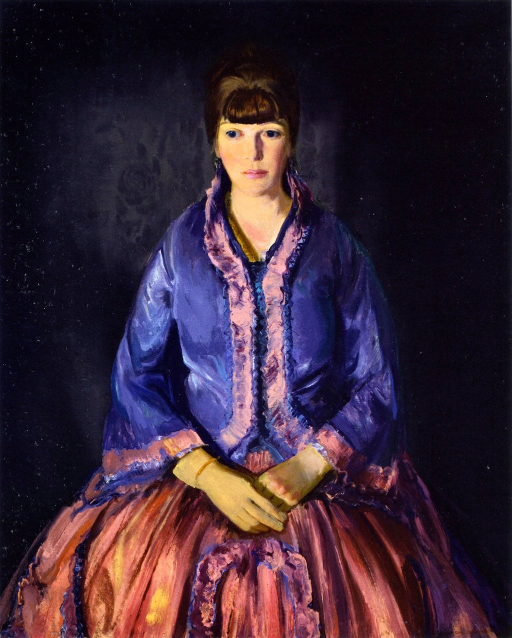 Emma in the Purple Dress, vintage artwork by George Wesley Bellows, 12x8" (A4) Poster