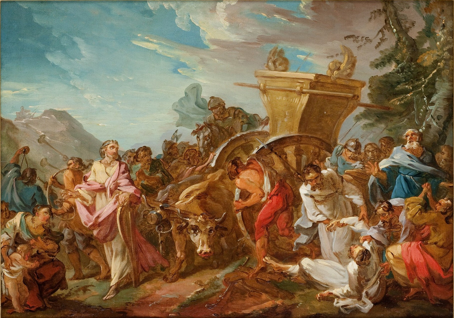 The Death of Osa, vintage artwork by Joseph Marie Vien, 12x8" (A4) Poster