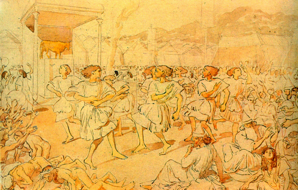 The golden calf (sketch), vintage artwork by Alexander Ivanov, A3 (16x12") Poster Print