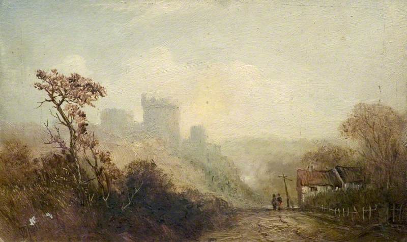 Castle Landscape, vintage artwork by Claude T. Stanfield Moore, 12x8" (A4) Poster