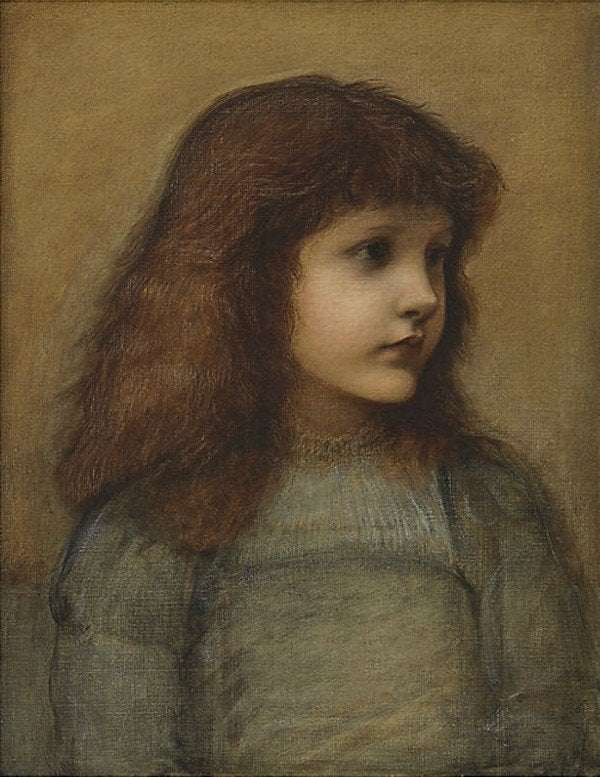 Portrait of Gertie Lewis, vintage artwork by Sir Edward Burne-Jones, 12x8" (A4) Poster