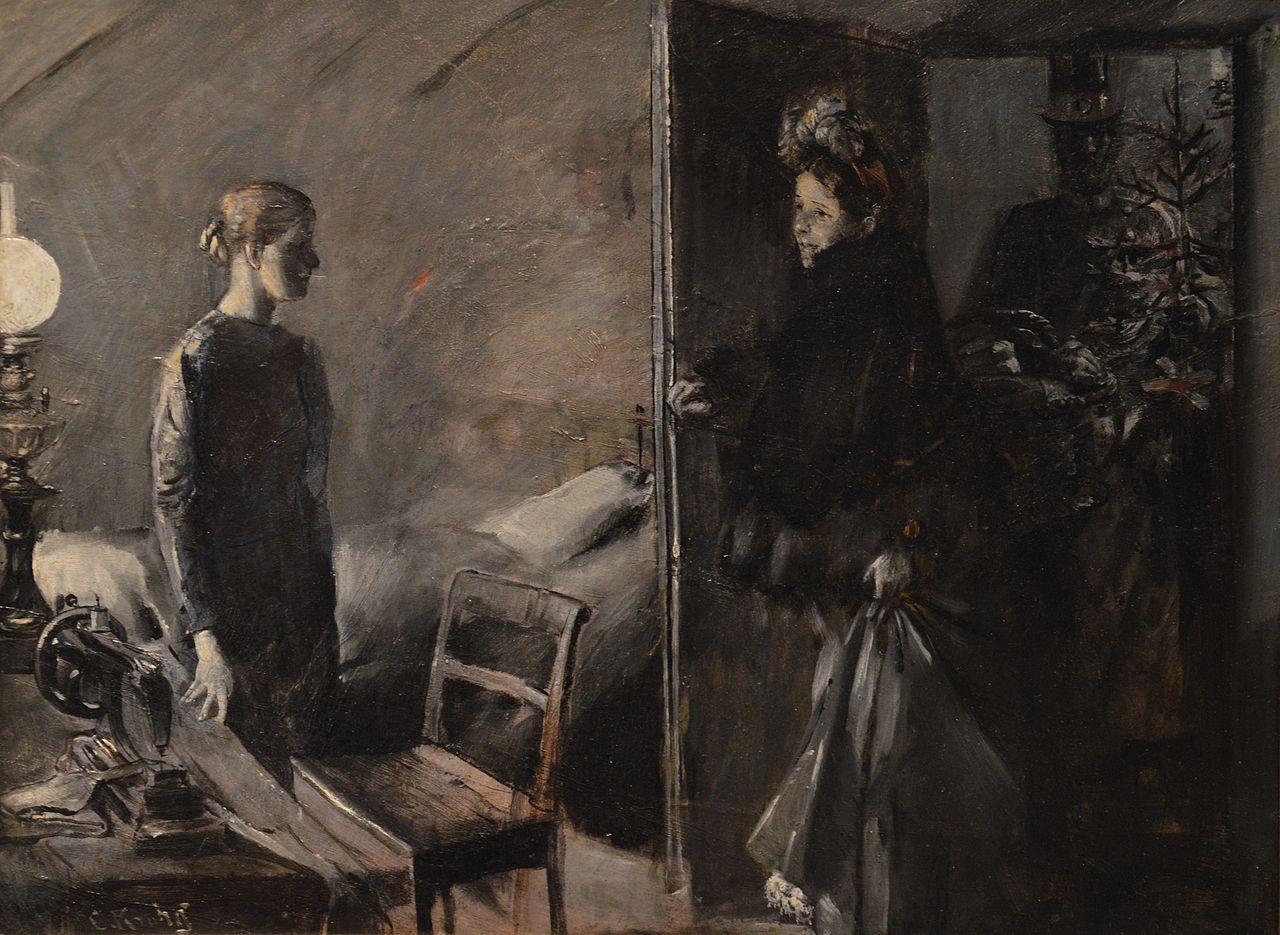 Seamstress' Christmas Eve by Christian Krohg,A3(16x12")Poster