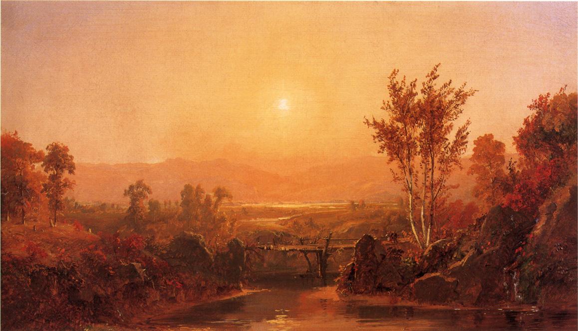 Autumn Light on the Ramapo River, vintage artwork by Jasper Francis Cropsey, 12x8" (A4) Poster
