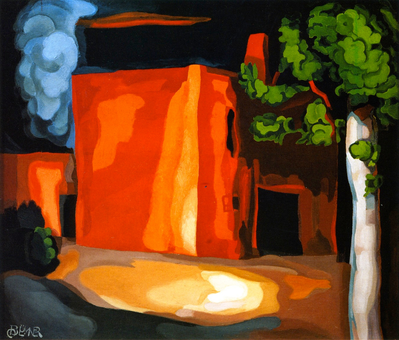 Red House, New Jersey, vintage artwork by Oscar Bluemner, 12x8" (A4) Poster