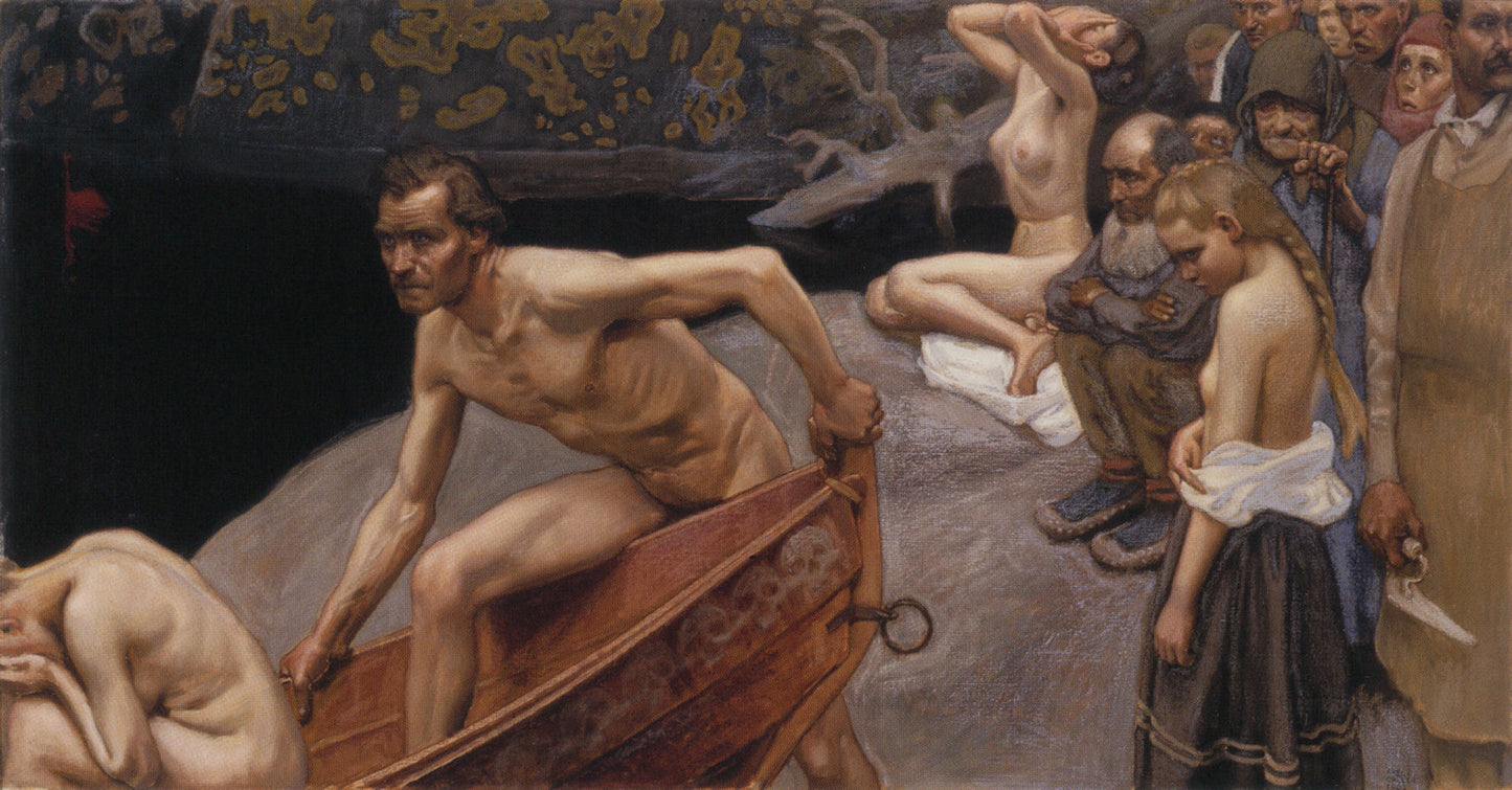 by the River of Tuonela, vintage artwork by Akseli Gallen-Kallela, 12x8" (A4) Poster