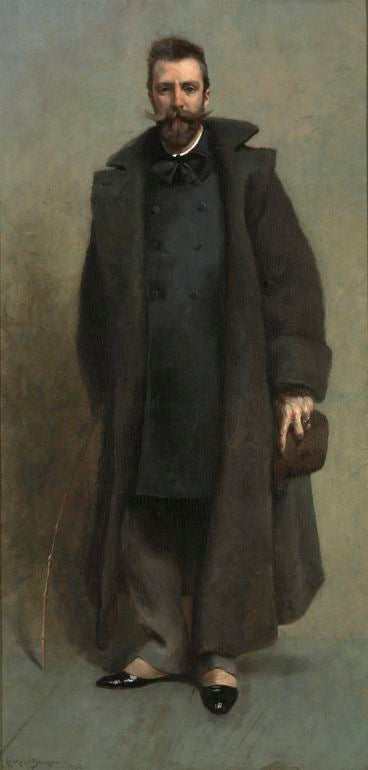 Portrait of William Merritt Chase, vintage artwork by James Carroll Beckwith, 12x8" (A4) Poster