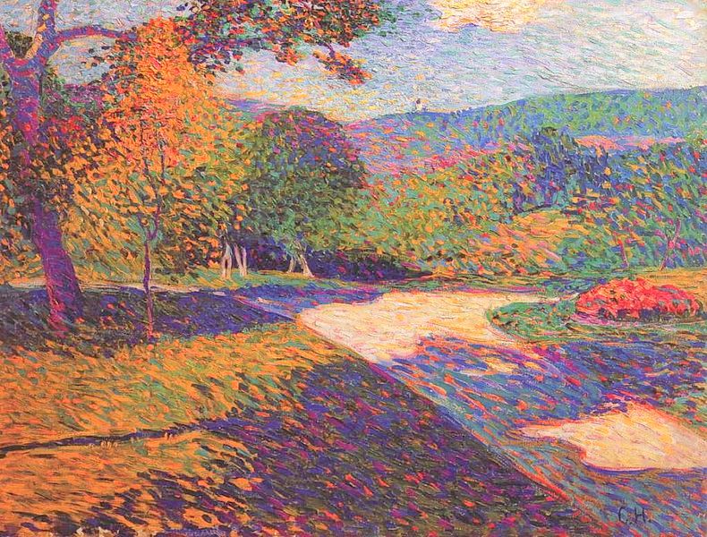 Summer Path in the Park, vintage artwork by Curt Herrmann, 12x8" (A4) Poster