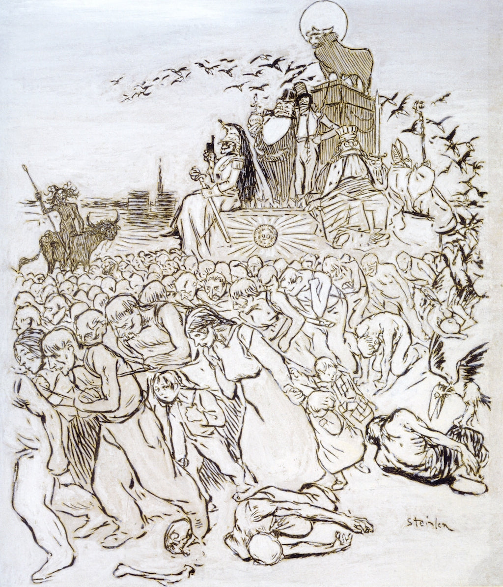 The Golden Calf, vintage artwork by Theophile-Alexandre Steinlen, 12x8" (A4) Poster