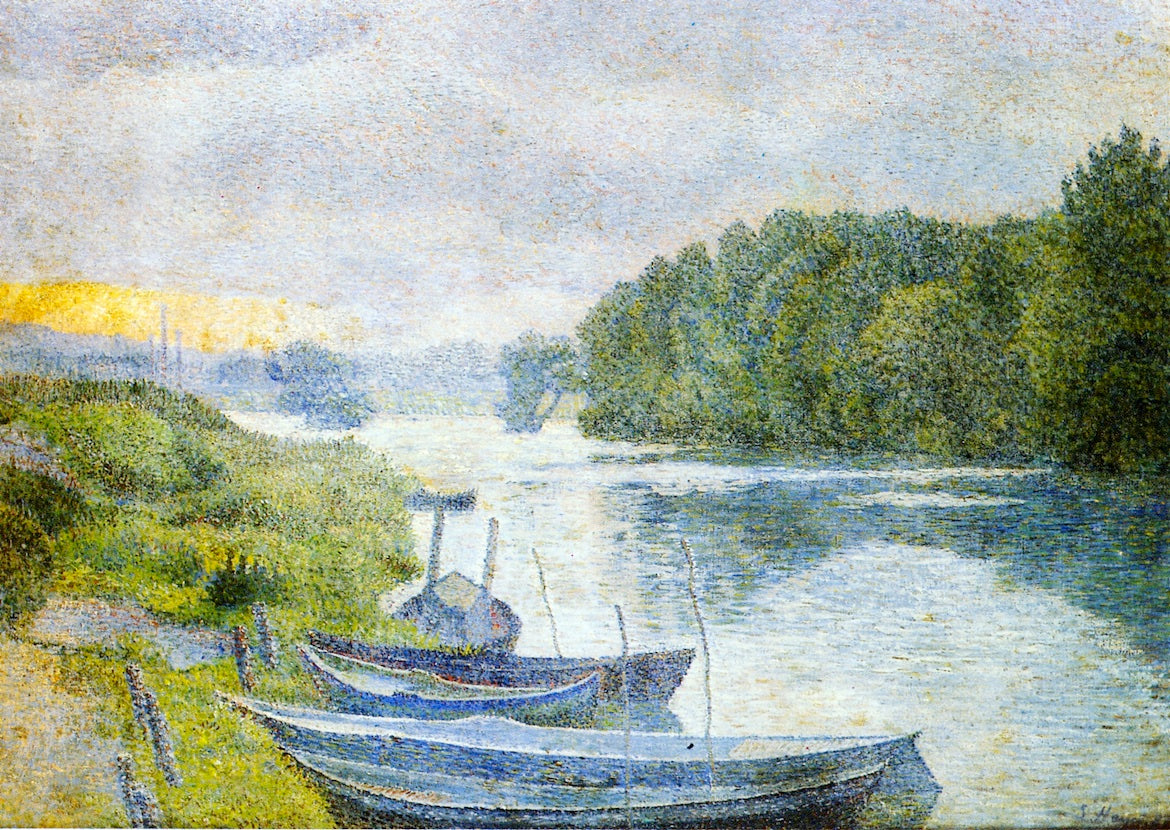 Banks of the Oise at Pontoise by Louis Hayet,A3(16x12")Poster
