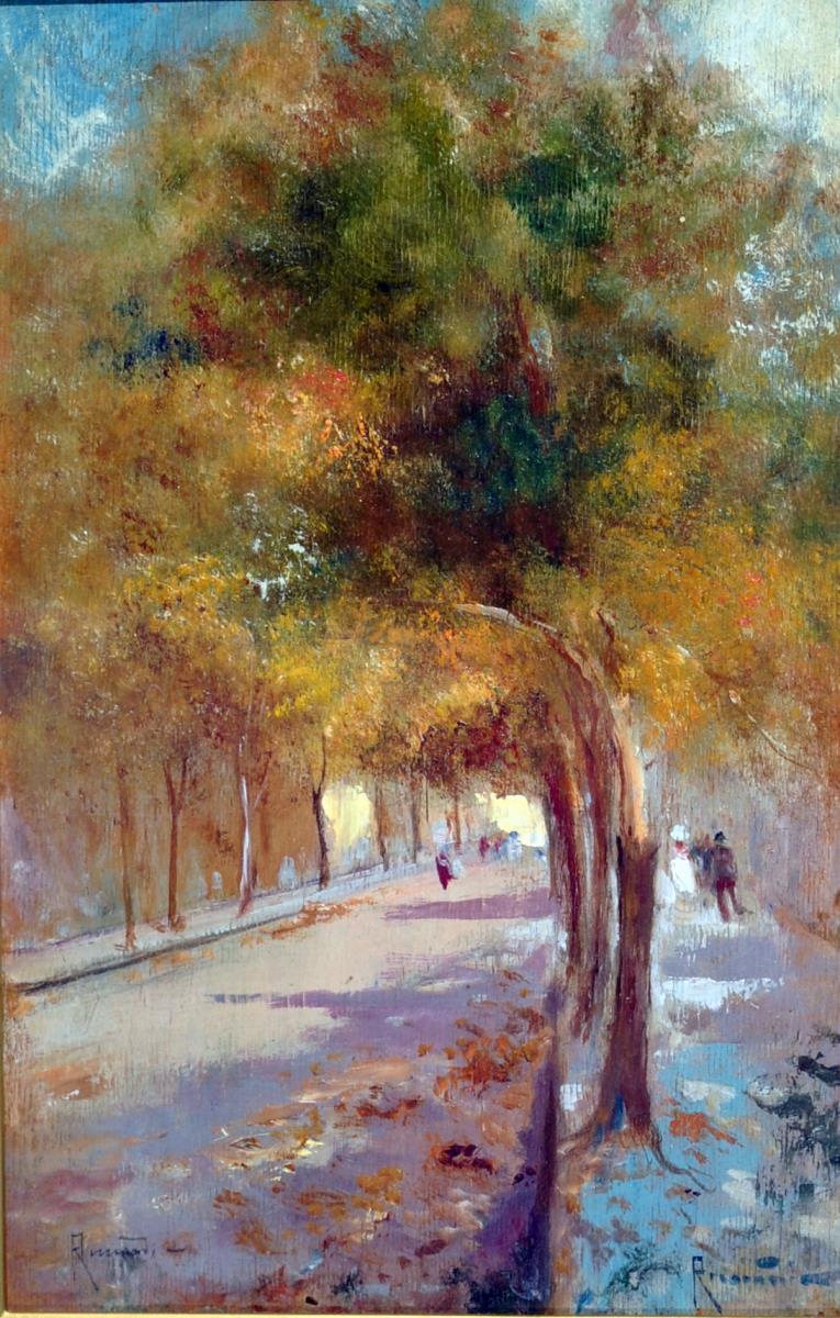 Alley, vintage artwork by Oscar Ricciardi, 12x8" (A4) Poster