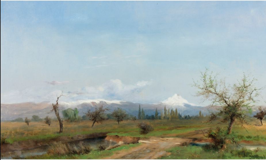 Landscape in Central Chile by Enrique Swinburn Kirk,A3(16x12")Poster