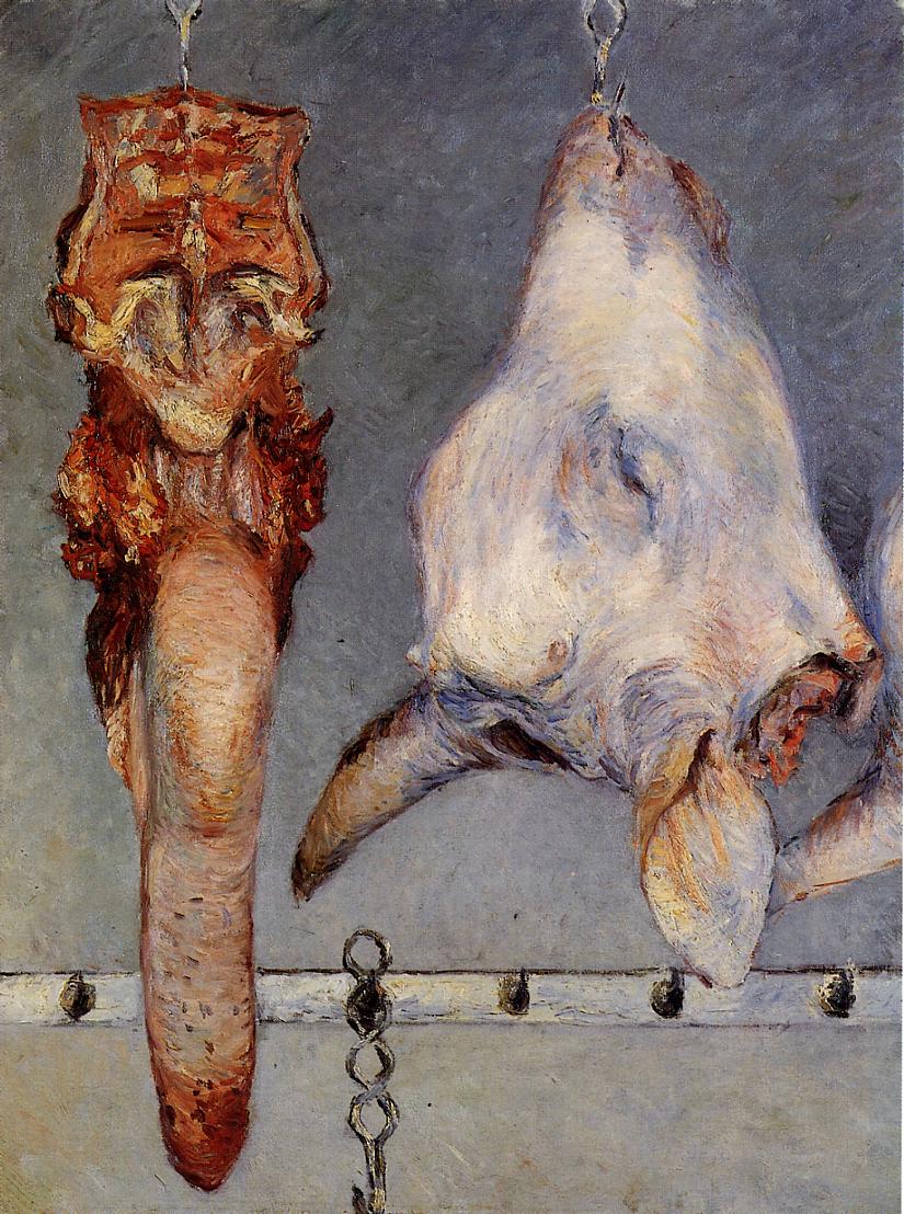 Calf's Head and Ox Tongue, vintage artwork by Gustave Caillebotte, 12x8" (A4) Poster
