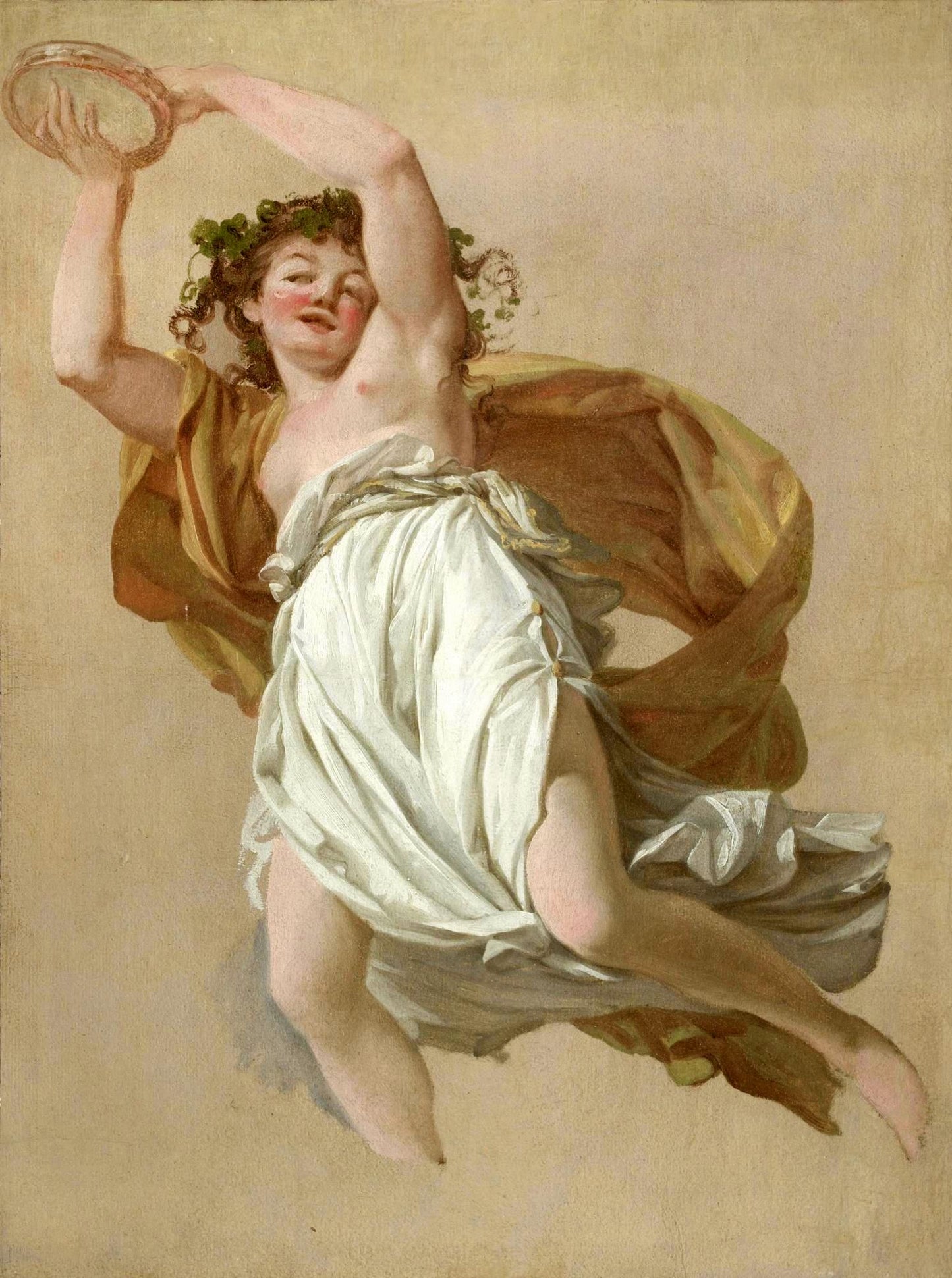 A Bacchante, study for the Triumph of Bacchus, vintage artwork by Hugues Taraval, 12x8" (A4) Poster