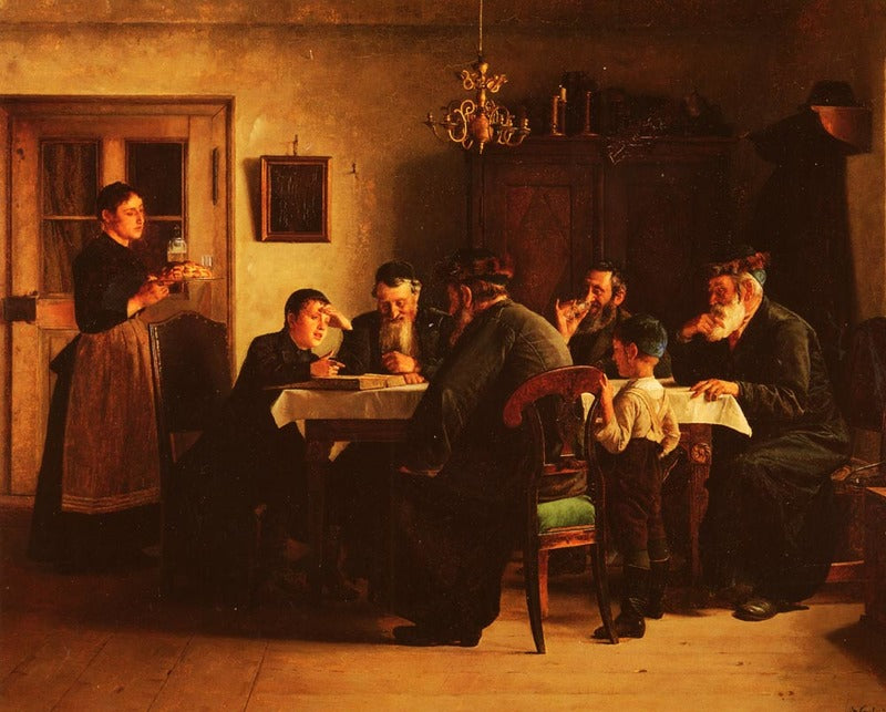 Discussing The Talmud, vintage artwork by Isidor Kaufmann, 12x8" (A4) Poster