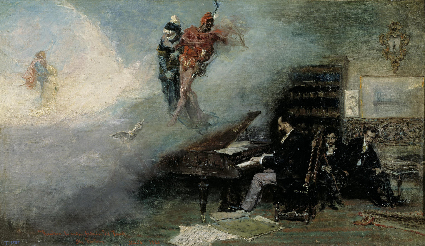 Fantasy on Faust, vintage artwork by Mariàno Fortuny y Marsal, 12x8" (A4) Poster