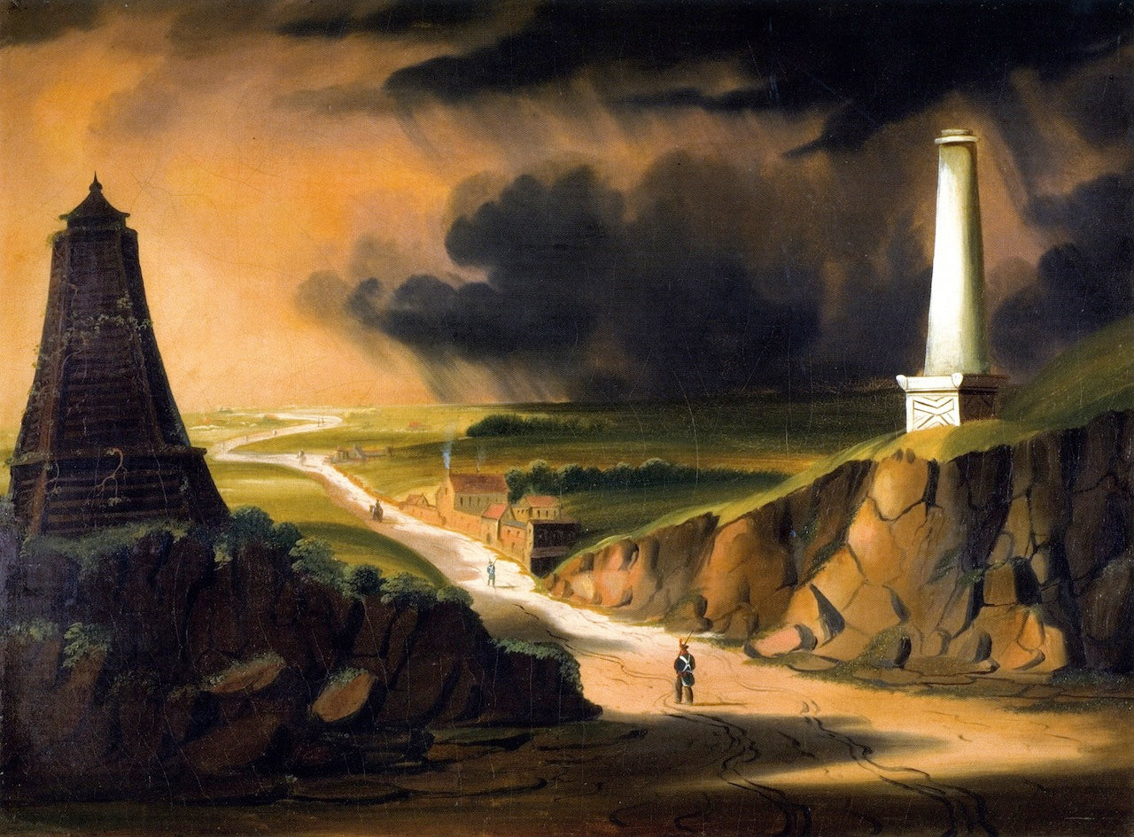 Road Across the Plain of Waterloo, vintage artwork by Thomas Chambers, A3 (16x12") Poster Print