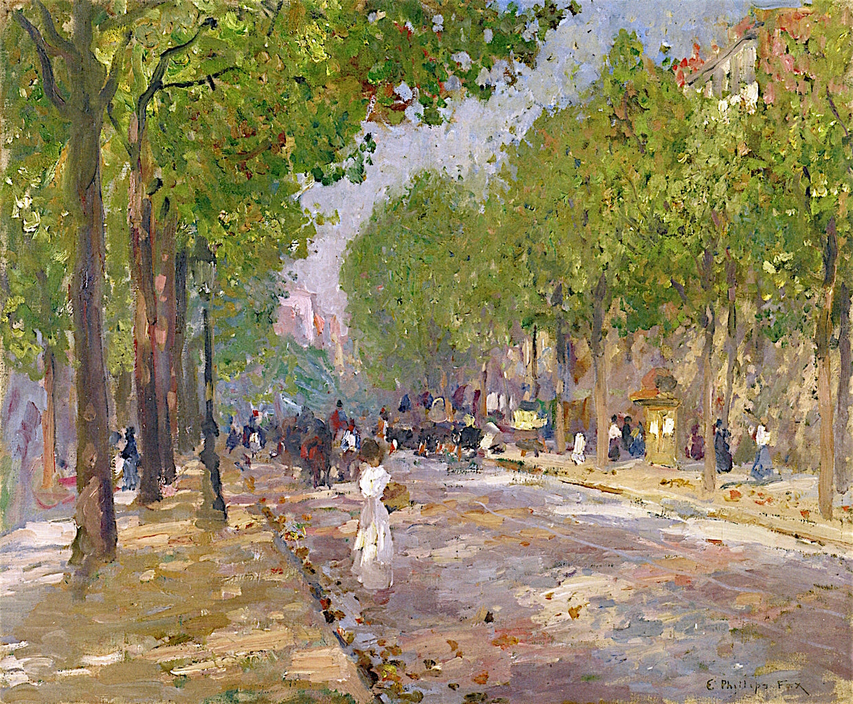 Rue Royale, vintage artwork by Emanuel Phillips Fox, 12x8" (A4) Poster